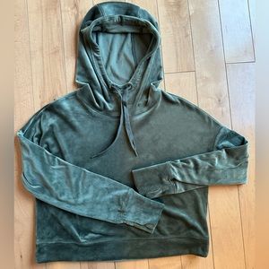Offline by Aerie Green Velvet Hoodie